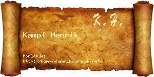 Kampf Henrik névjegykártya